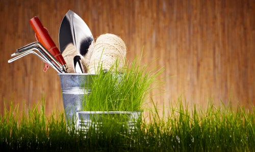 Safe use of gardening tools during maintenance work